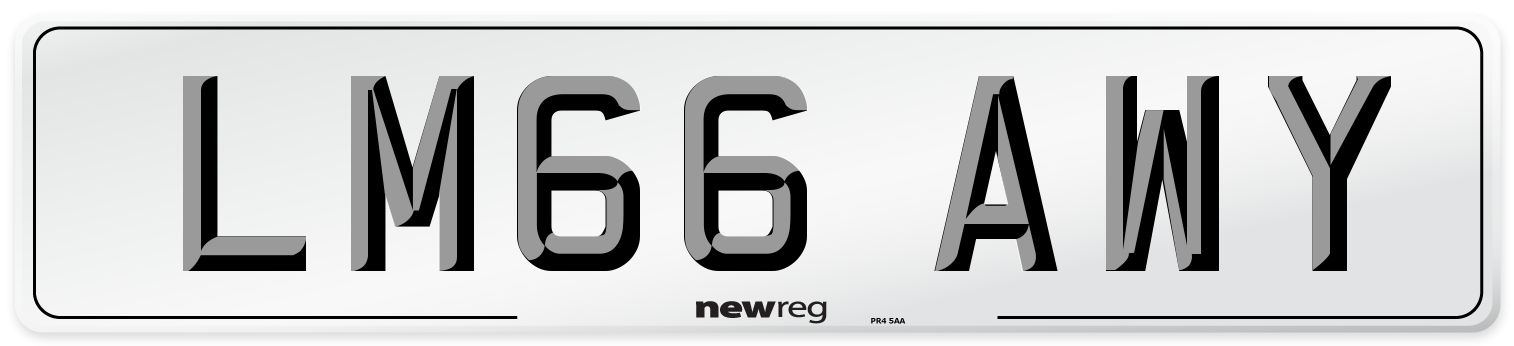 LM66 AWY Number Plate from New Reg